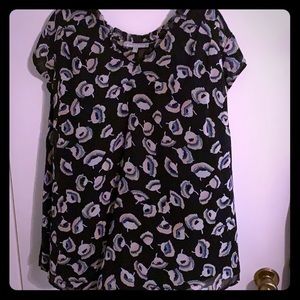 Short sleeve print blouse